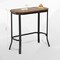 Rustic Brown Narrow Side End Table with Steel Frame Perfect for Living Room and Bedroom